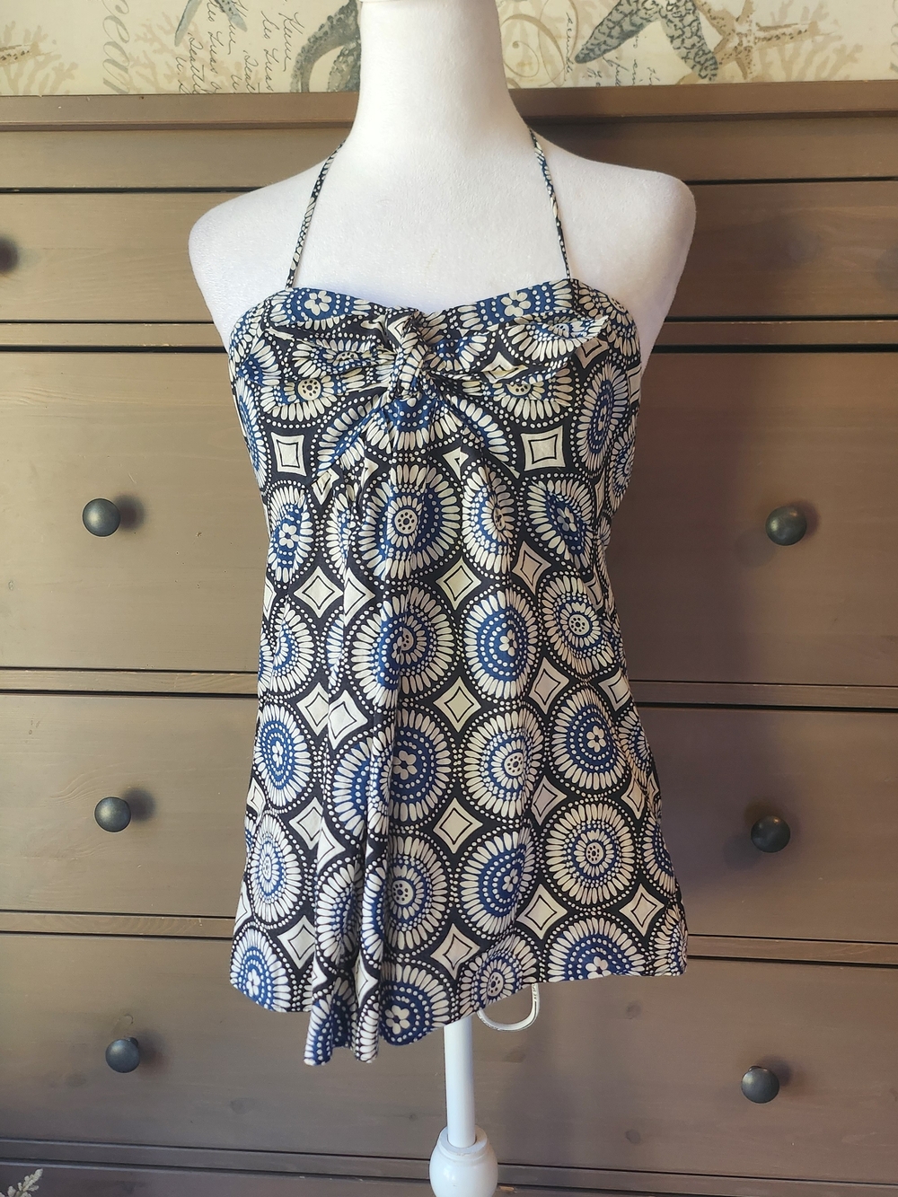Michael Michael Kors Halter  Top with Geometric Medallion Print